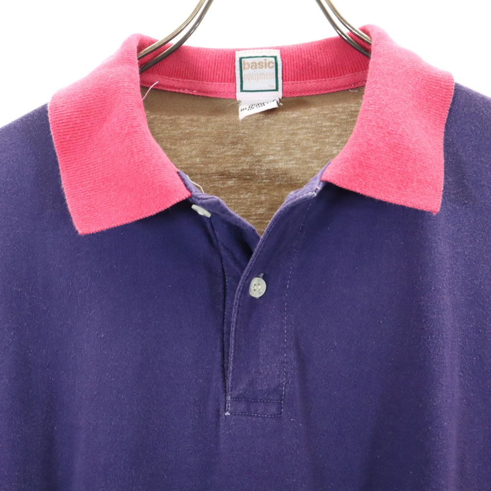 basic equipment 90s オールド 半袖 ポロシャツ M パープル 他 メンズ
