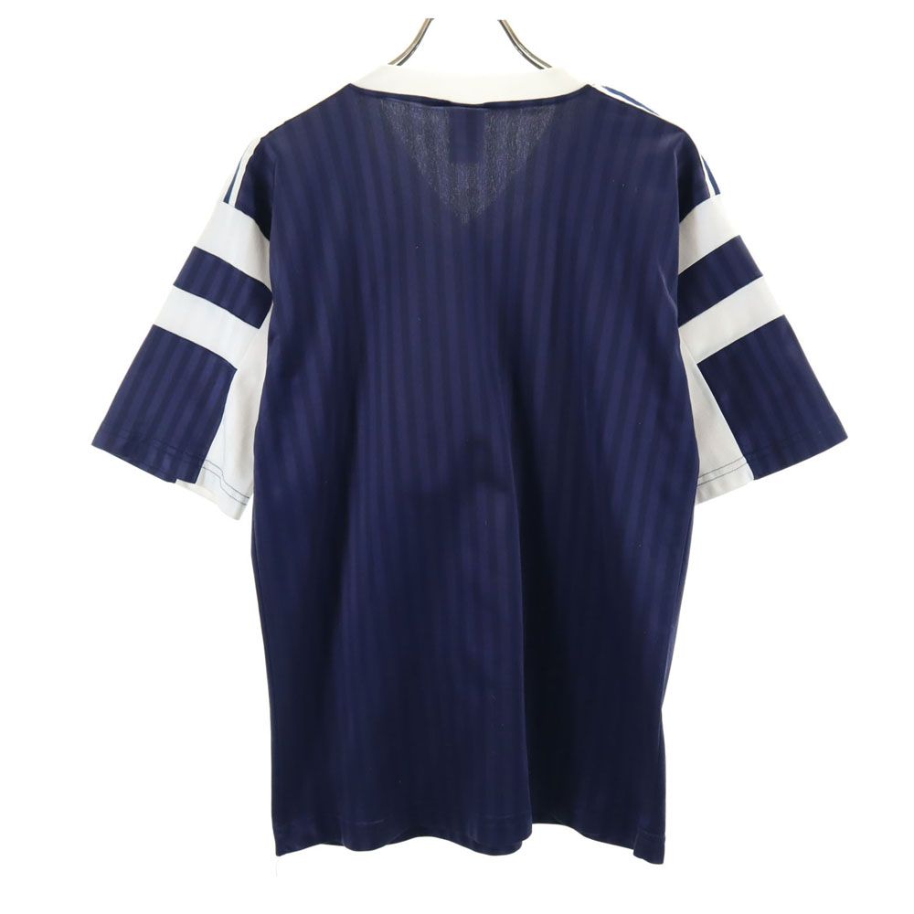 アディダス 80s 90s USA製 オールド ストライプ柄 半袖 Vネック Tシャツ L ネイビー adidas メンズ