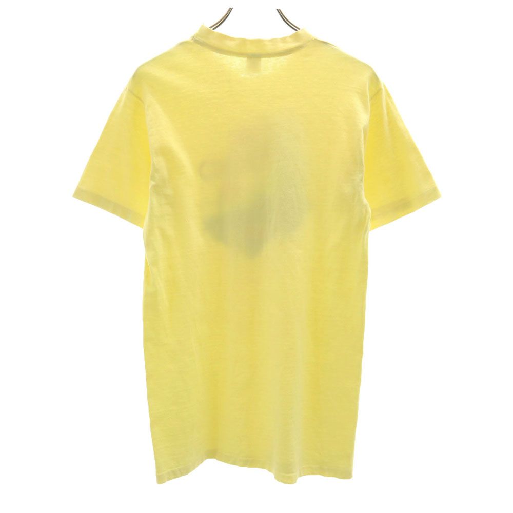 Hanes ヘインズ 70s USA製 ヴィンテージ プリント 半袖 Tシャツ M 38-40 イエロー メンズ