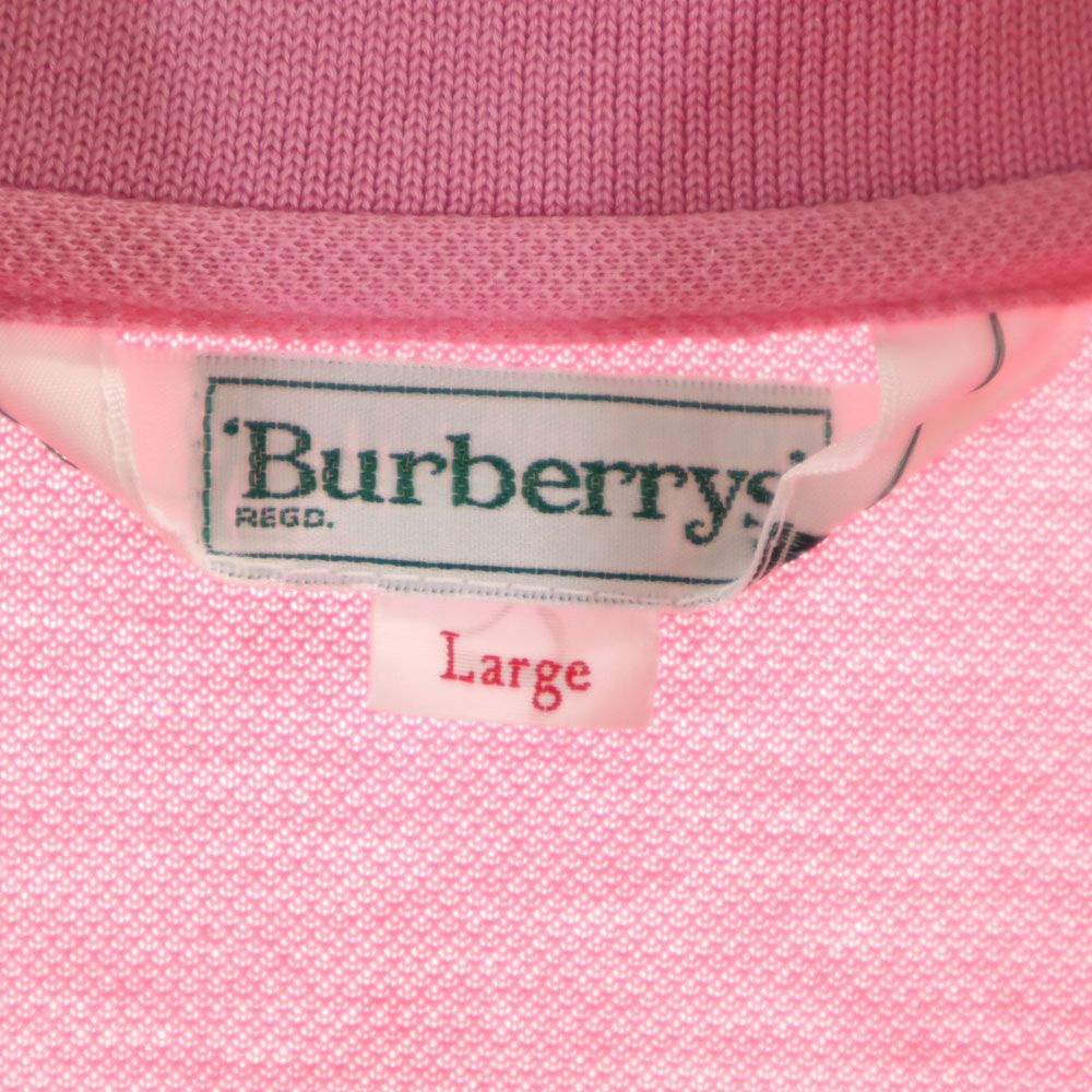 Burberrys バーバリーズ 90s 三陽商会 日本製 オールド 半袖 ポロシャツ L ピンク 鹿の子 レディース
