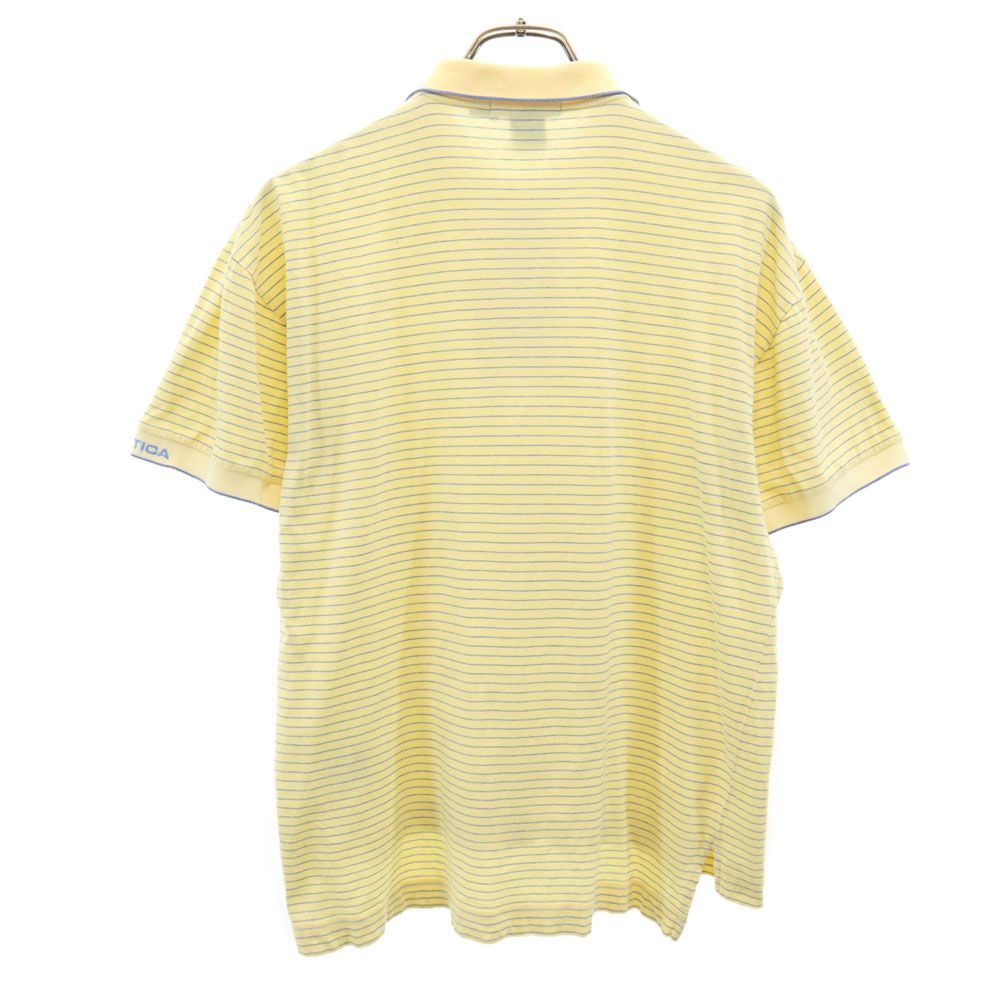 ノーティカ 90s オールド ボーダー 半袖 ポロシャツ S イエロー系 NAUTICA メンズ