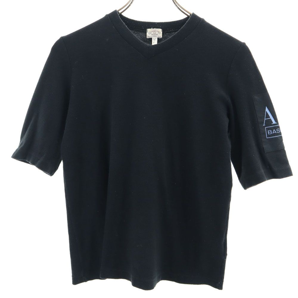 ARMANI JEANS アルマーニジーンズ イタリア製 半袖 Vネック Tシャツ 4 ブラック メンズ