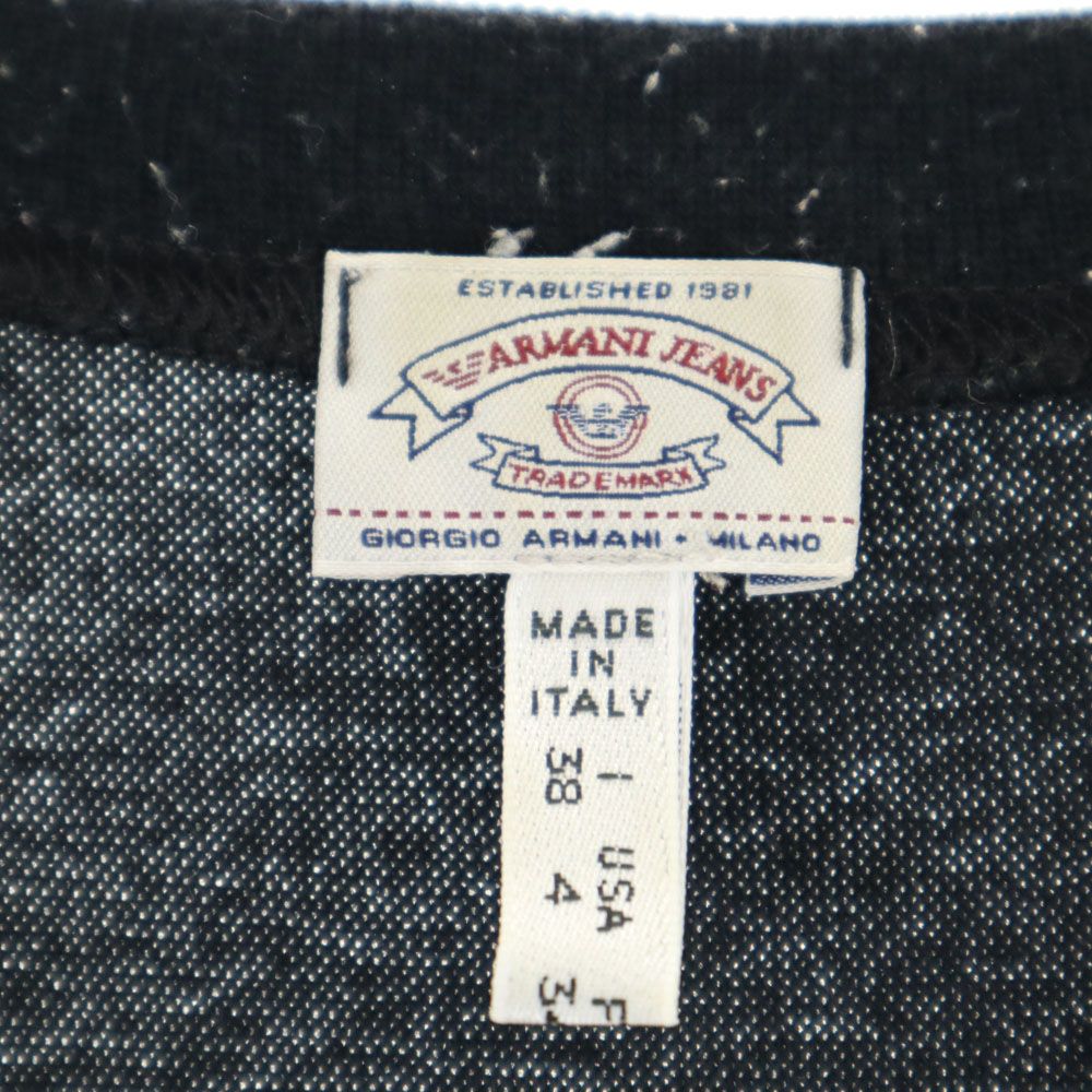 ARMANI JEANS アルマーニジーンズ イタリア製 半袖 Vネック Tシャツ 4 ブラック メンズ