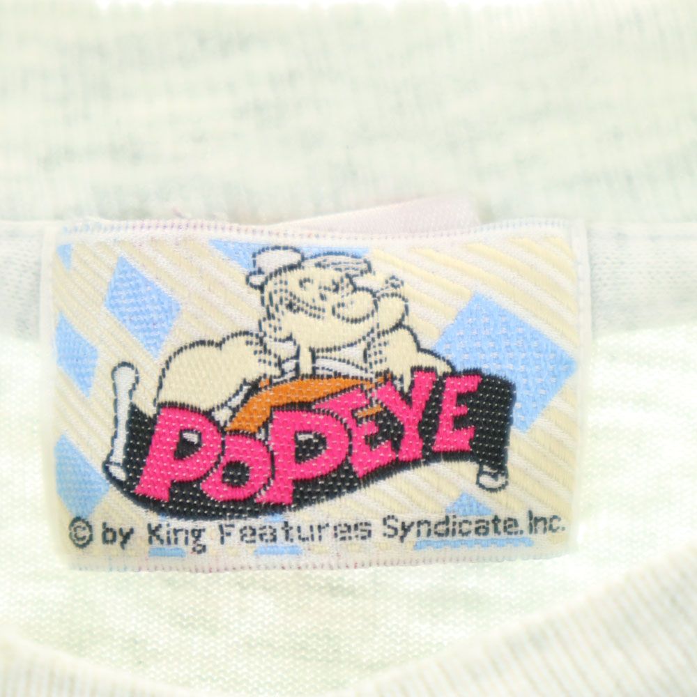 POPEYE ポパイ 90s USA製 オールド フルーツオブザルーム プリント 半袖 Tシャツ L グレー メンズ