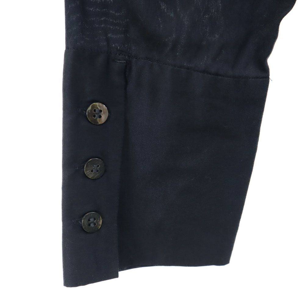 Y's for living ワイズフォーリビング 日本製 長袖 ブラウス ネイビー シャツ レディース