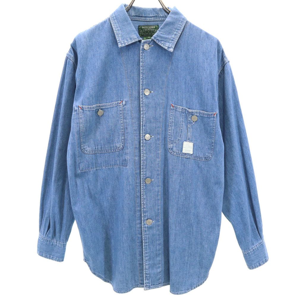 ラルフローレンカントリー デニム カバーオール S ウォッシュブルー RALPH LAUREN COUNTRY メンズ