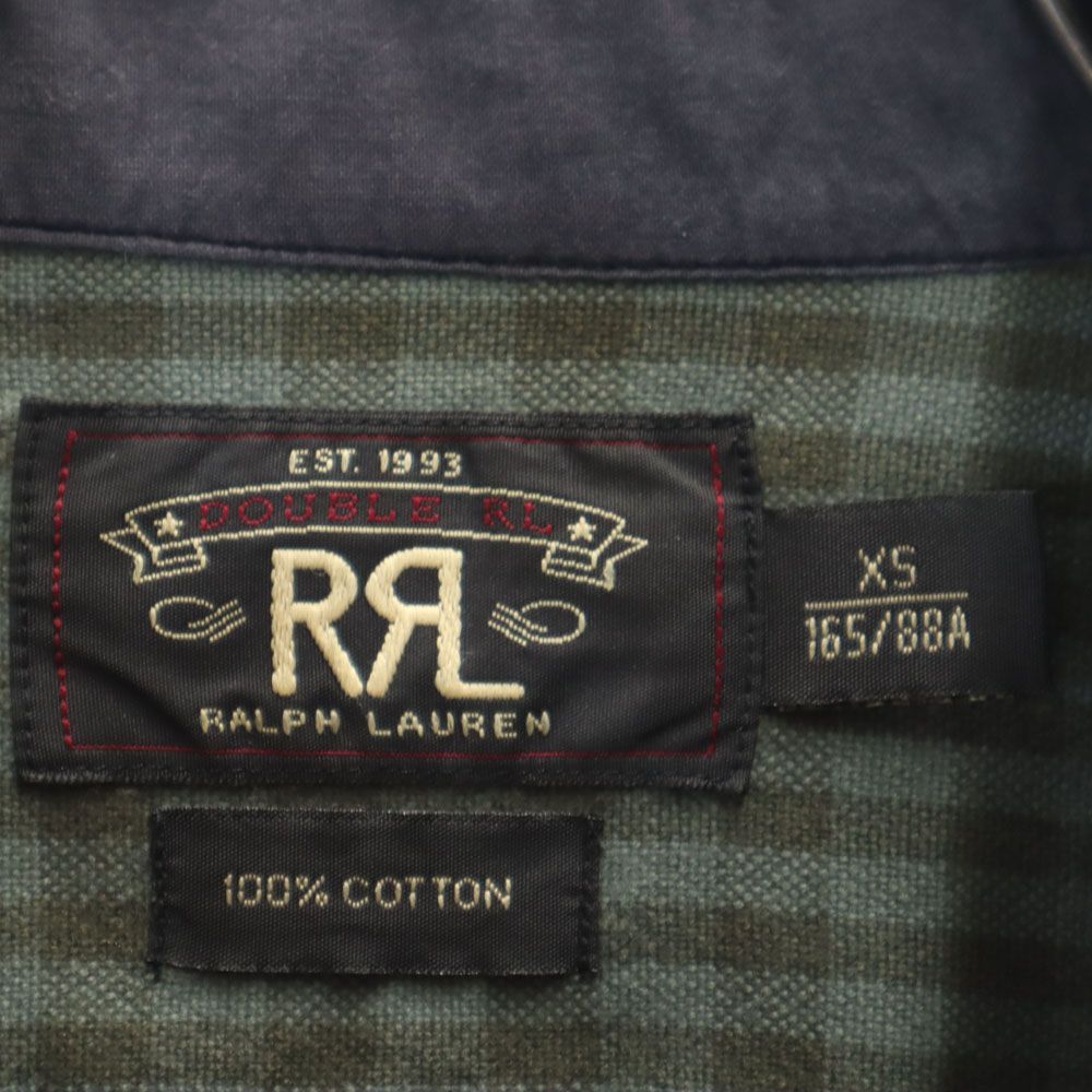 ダブルアールエル 長袖 チェックシャツ XS モスグリーン系 RRL Ralph Lauren ラルフローレン メンズ