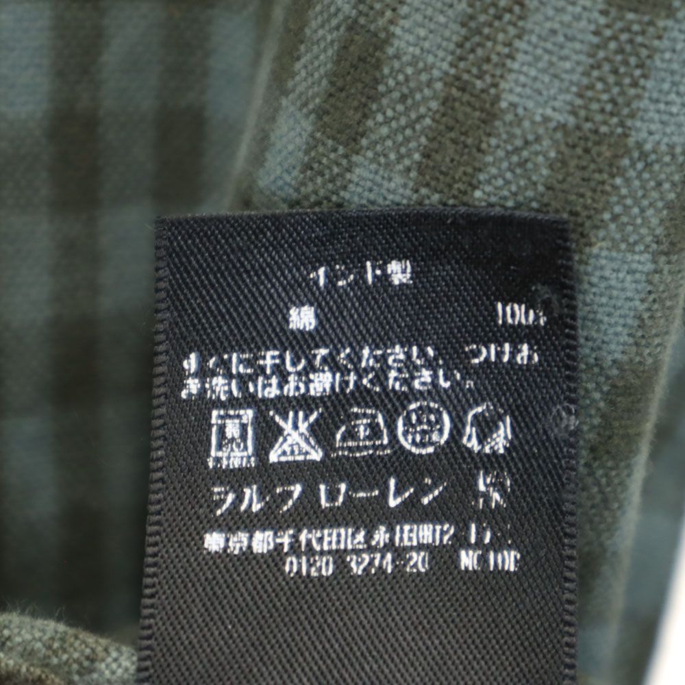 ダブルアールエル 長袖 チェックシャツ XS モスグリーン系 RRL Ralph Lauren ラルフローレン メンズ