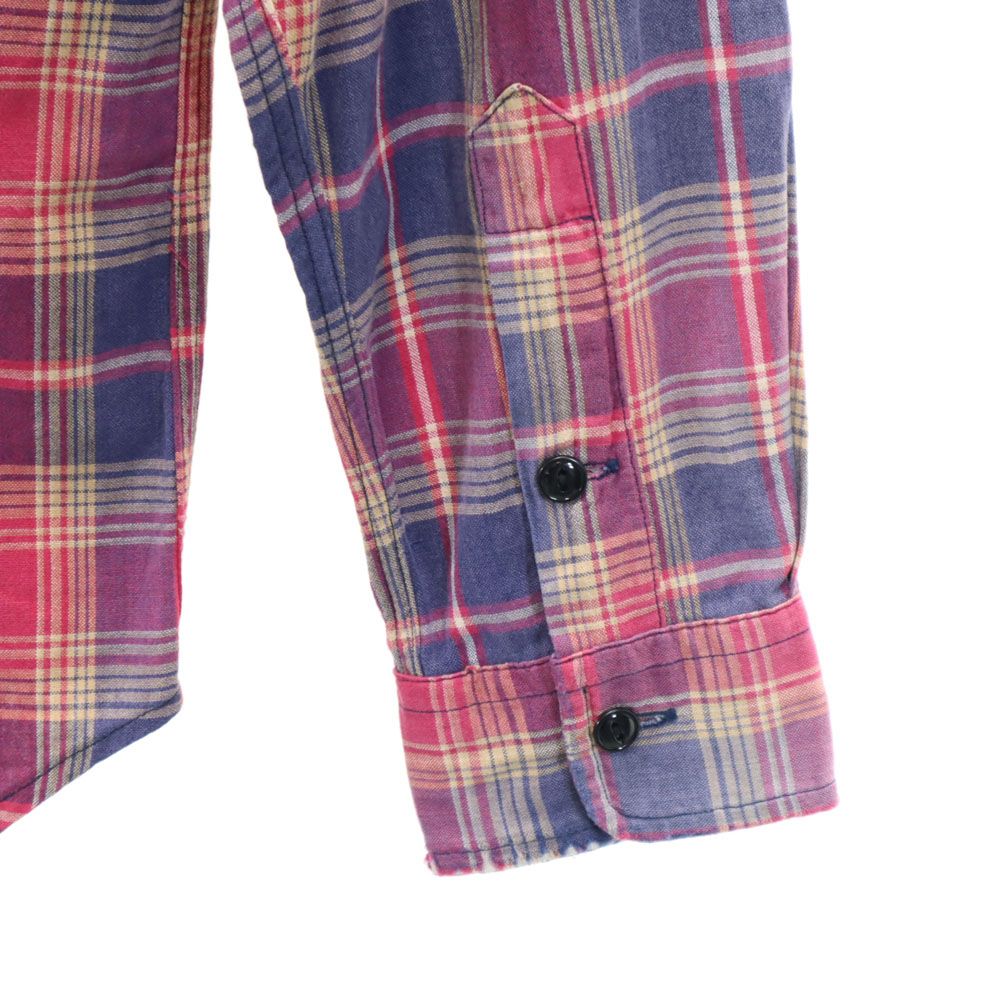 RRL ダブルアールエル 90s オールド 赤3星 初期タグ 長袖 チェックシャツ L マゼンタ 他 Ralph Lauren ラルフローレン メンズ