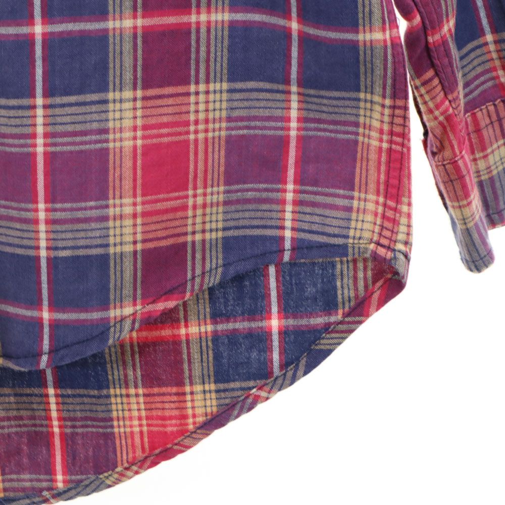 RRL ダブルアールエル 90s オールド 赤3星 初期タグ 長袖 チェックシャツ L マゼンタ 他 Ralph Lauren ラルフローレン メンズ