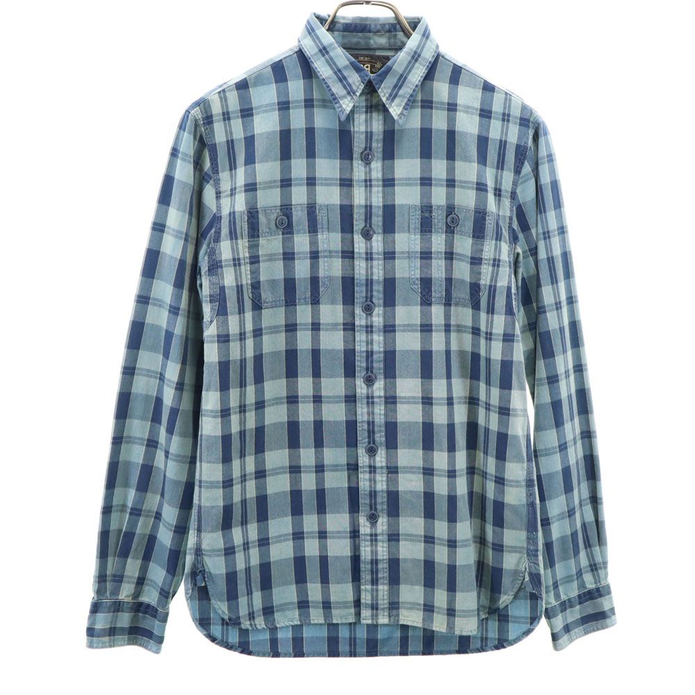RRL ダブルアールエル 長袖 チェックシャツ XS ネイビー 他 Ralph Lauren ラルフローレン メンズ