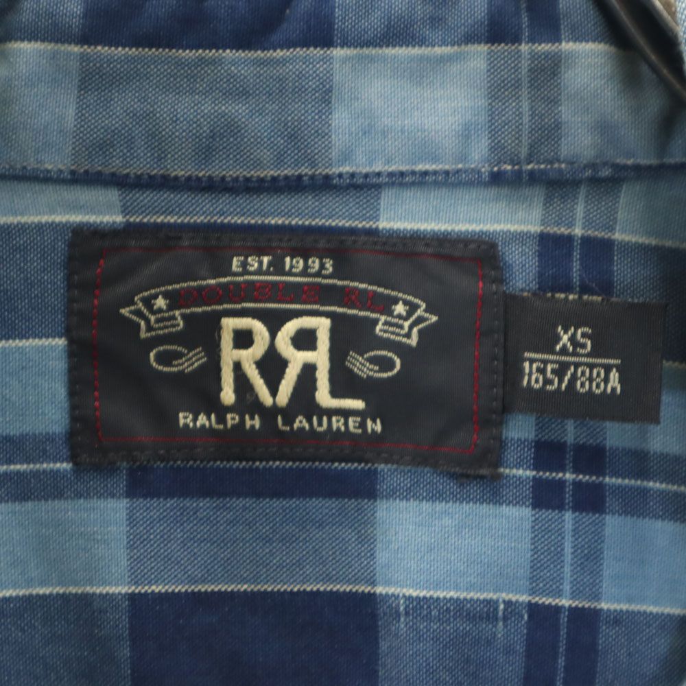 RRL ダブルアールエル 長袖 チェックシャツ XS ネイビー 他 Ralph Lauren ラルフローレン メンズ