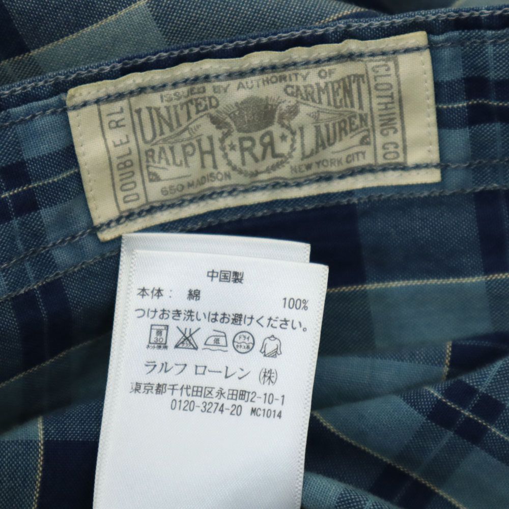 RRL ダブルアールエル 長袖 チェックシャツ XS ネイビー 他 Ralph Lauren ラルフローレン メンズ