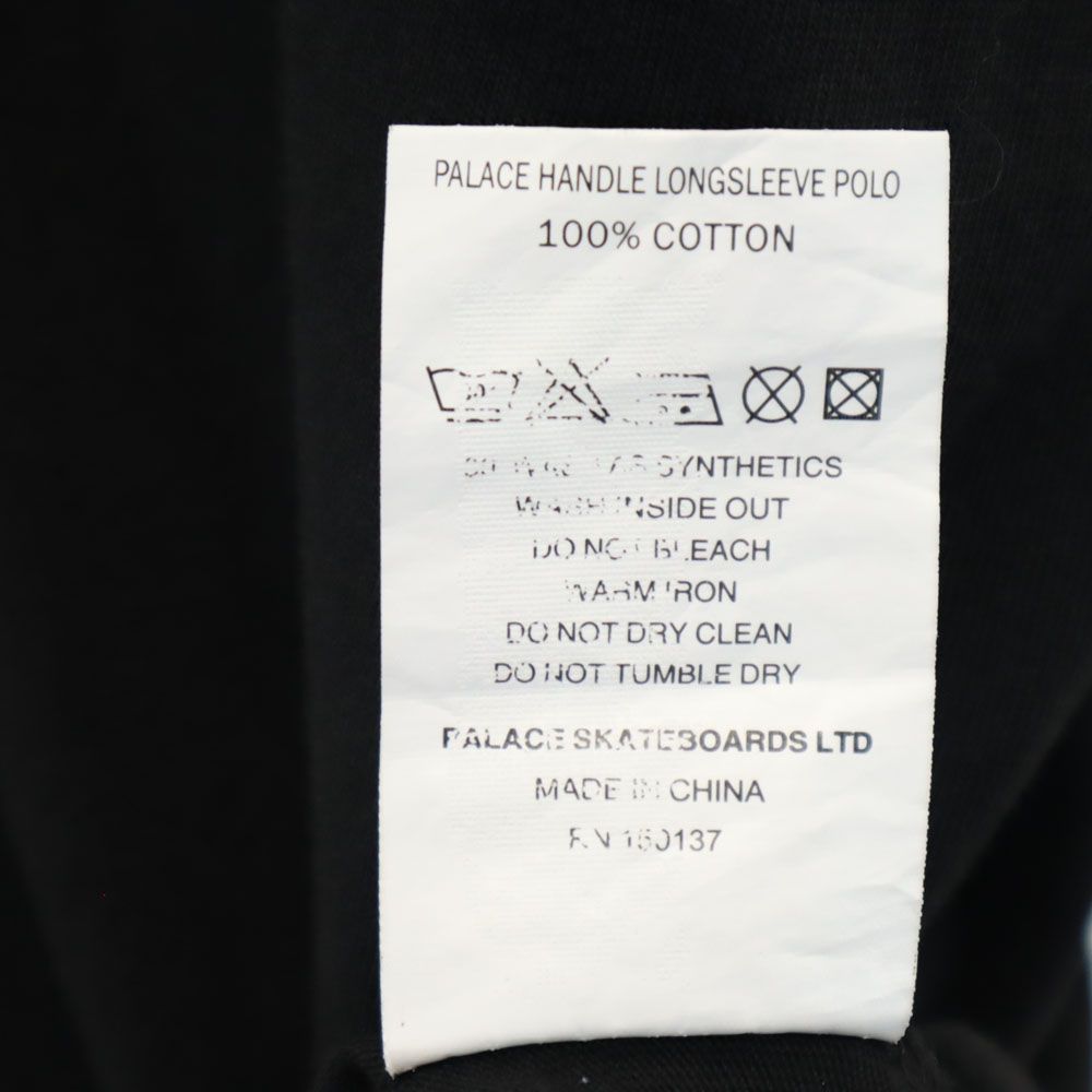 PALACE パレス 長袖 ポロシャツ M ブラック メンズ