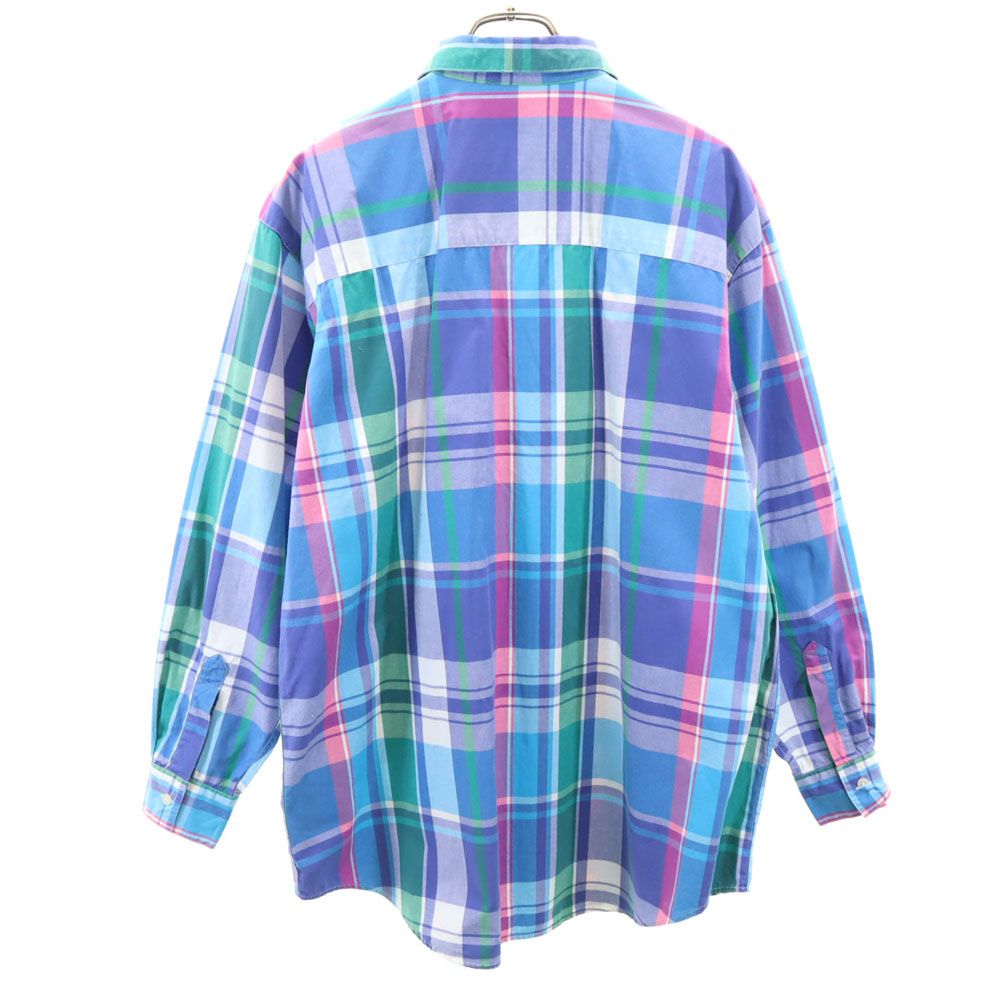 GAP ギャップ 90s オールド 長袖 チェックシャツ L ブルー 他 レディース