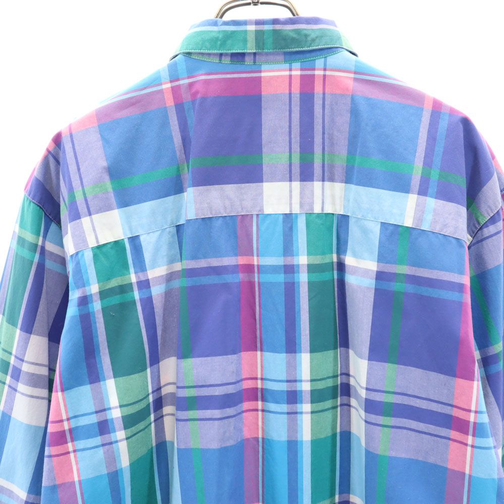 GAP ギャップ 90s オールド 長袖 チェックシャツ L ブルー 他 レディース