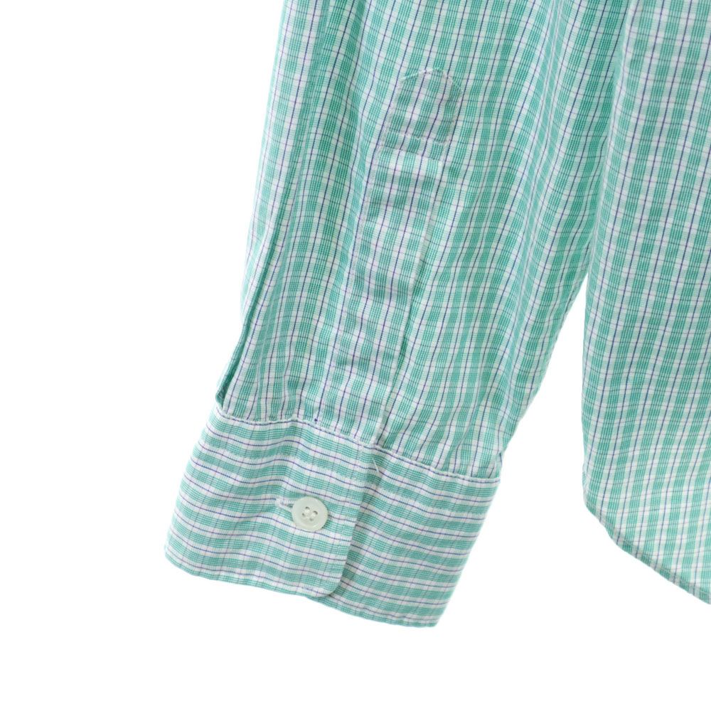 COMME des GARCONS HOMME コムデギャルソンオム 2011年 日本製 長袖 カモフラ柄切替 チェックシャツ S グリーン系 メンズ