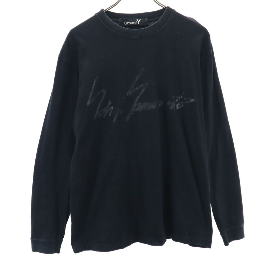 Ground Y グラウンドワイ 長袖 Tシャツ ブラック ロンT メンズ