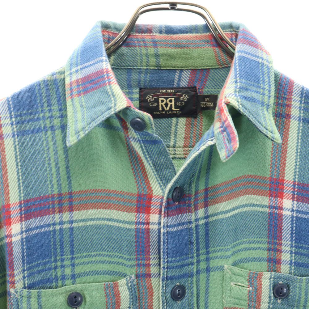 RRL ダブルアールエル 長袖 チェックシャツ XS グリーン系 メンズ