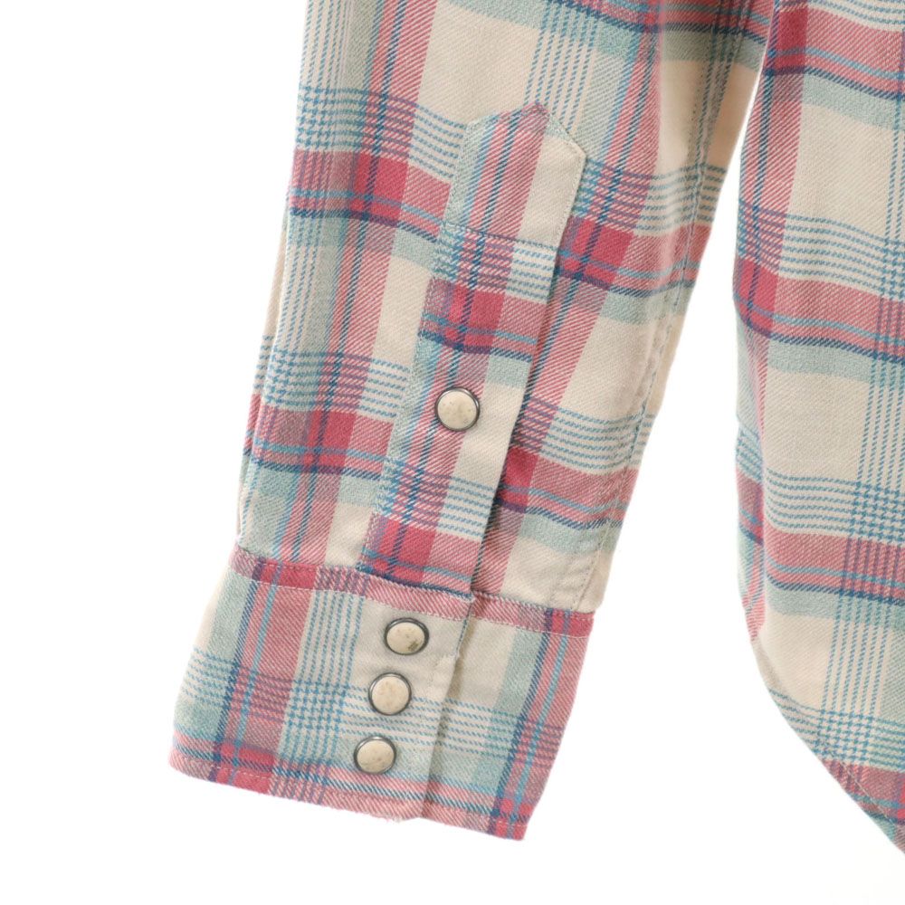 RRL ダブルアールエル チェック柄 長袖 ウエスタンシャツ XS ベージュ 他 メンズ