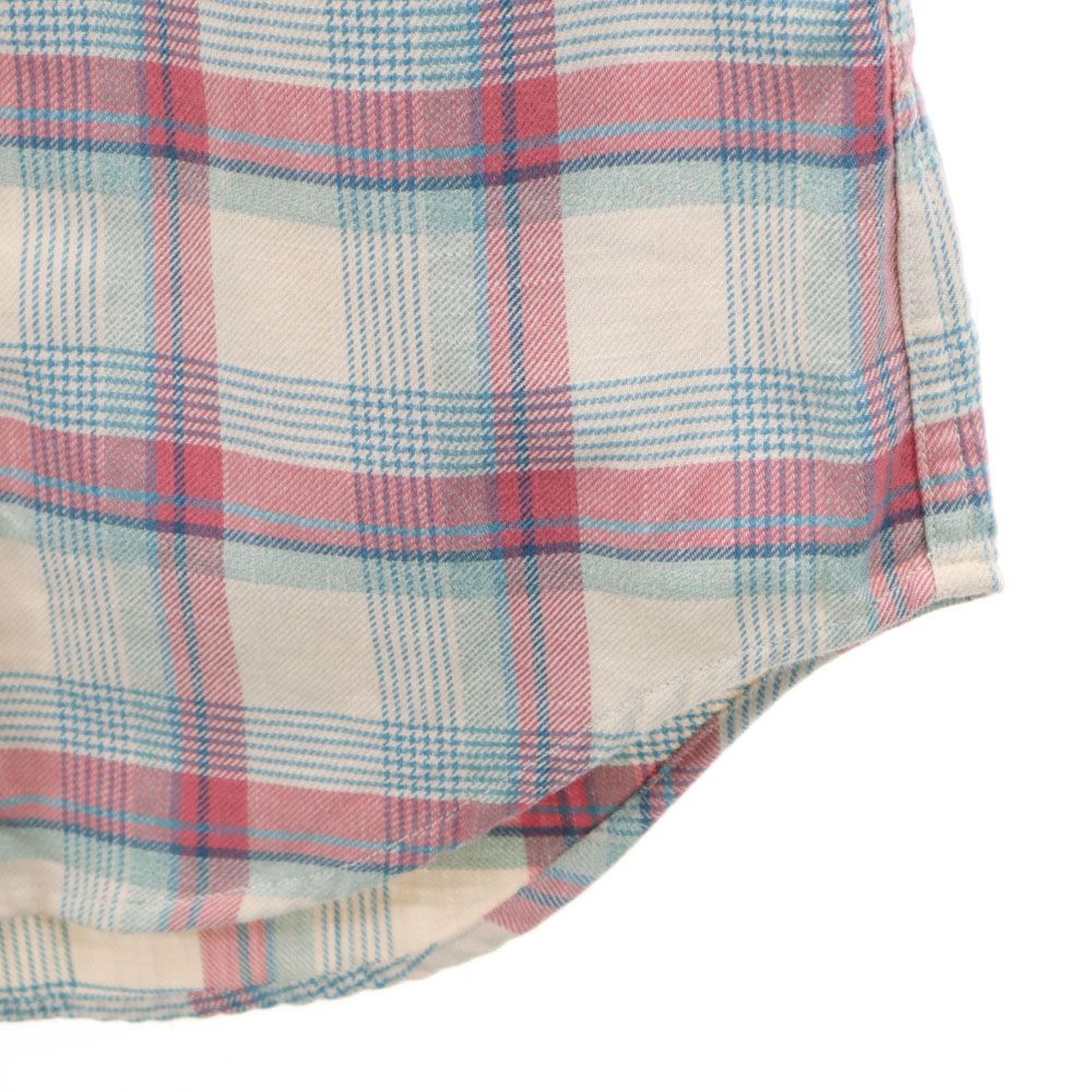 RRL ダブルアールエル チェック柄 長袖 ウエスタンシャツ XS ベージュ 他 メンズ