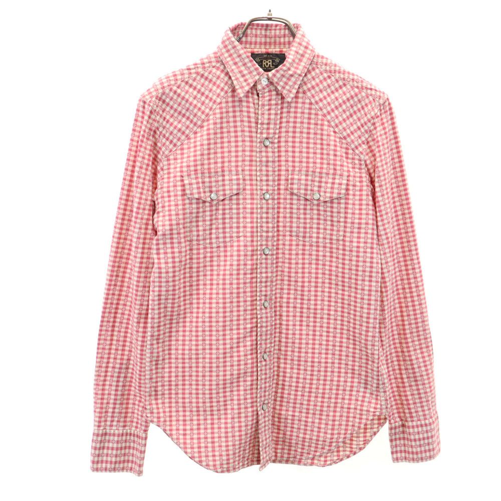 RRL ダブルアールエル チェック柄 長袖 ウエスタンシャツ XS レッド系 メンズ