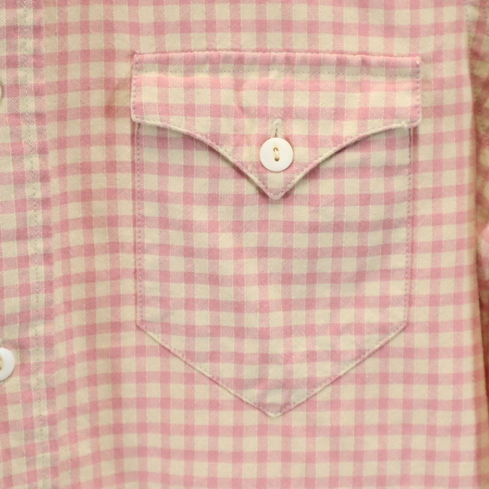 RRL ダブルアールエル チェック柄 長袖 ウエスタンヨーク ボタンダウンシャツ XS ピンク系 メンズ