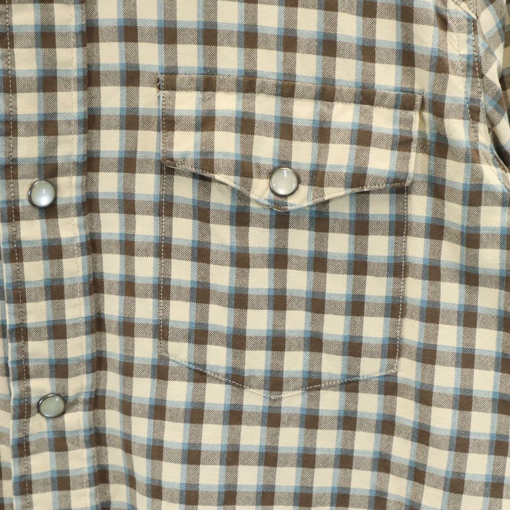 RRL ダブルアールエル チェック柄 長袖 ウエスタンシャツ S ベージュ系 メンズ