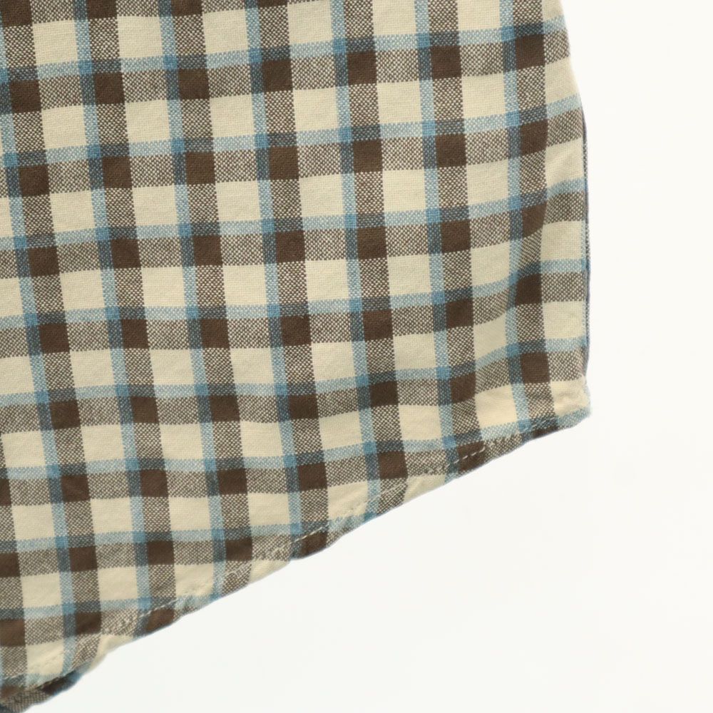 RRL ダブルアールエル チェック柄 長袖 ウエスタンシャツ S ベージュ系 メンズ