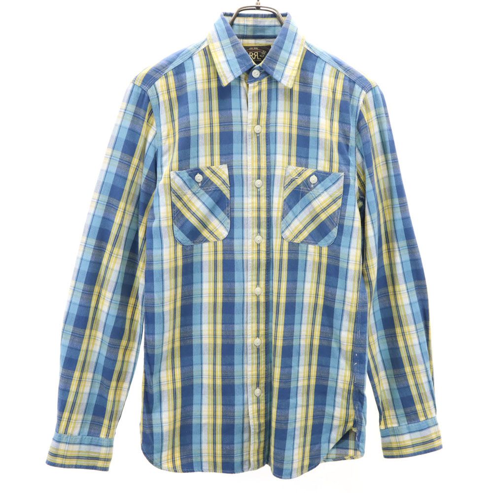 RRL ダブルアールエル 長袖 チェックシャツ XS ブルー系 メンズ