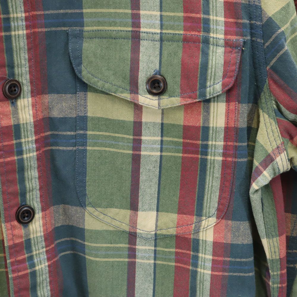 RRL ダブルアールエル 長袖 チェックシャツ XS カーキ系 メンズ