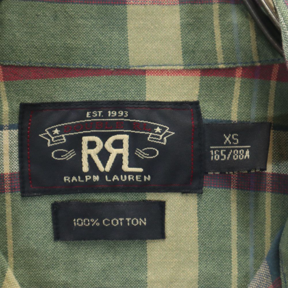 RRL ダブルアールエル 長袖 チェックシャツ XS カーキ系 メンズ