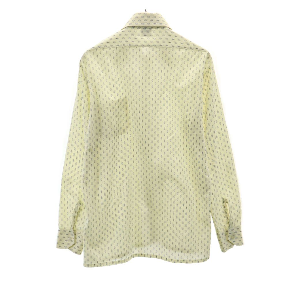 BUGELFREI 70s ユーロ ヴィンテージ 総柄 長袖 シャツ 40 ベージュ メンズ