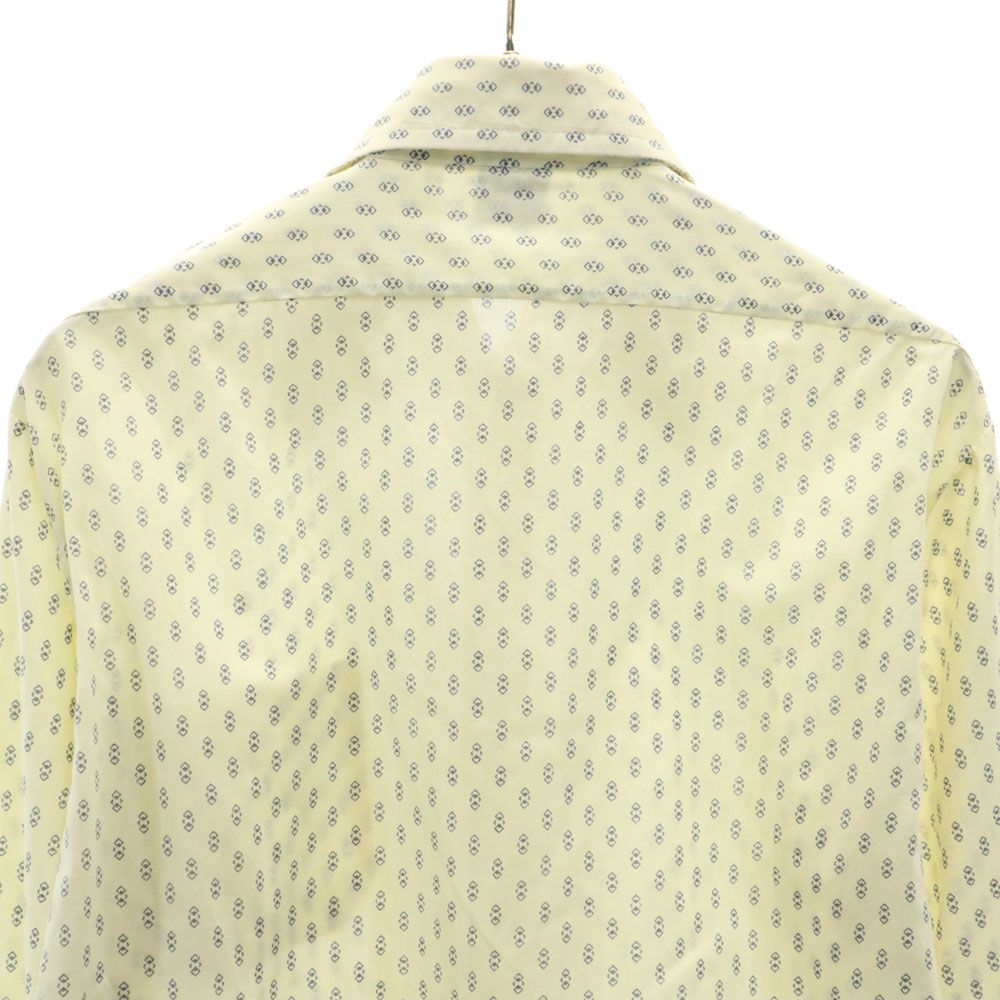 BUGELFREI 70s ユーロ ヴィンテージ 総柄 長袖 シャツ 40 ベージュ メンズ