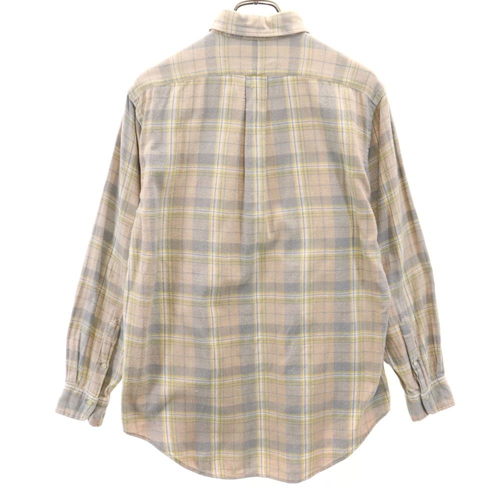 ポロカントリー 80s 90s ラルフ 初期タグ チェック 長袖 ボタンダウンシャツ M ベージュ系 POLO COUNTRY RALPH LAUREN メンズ