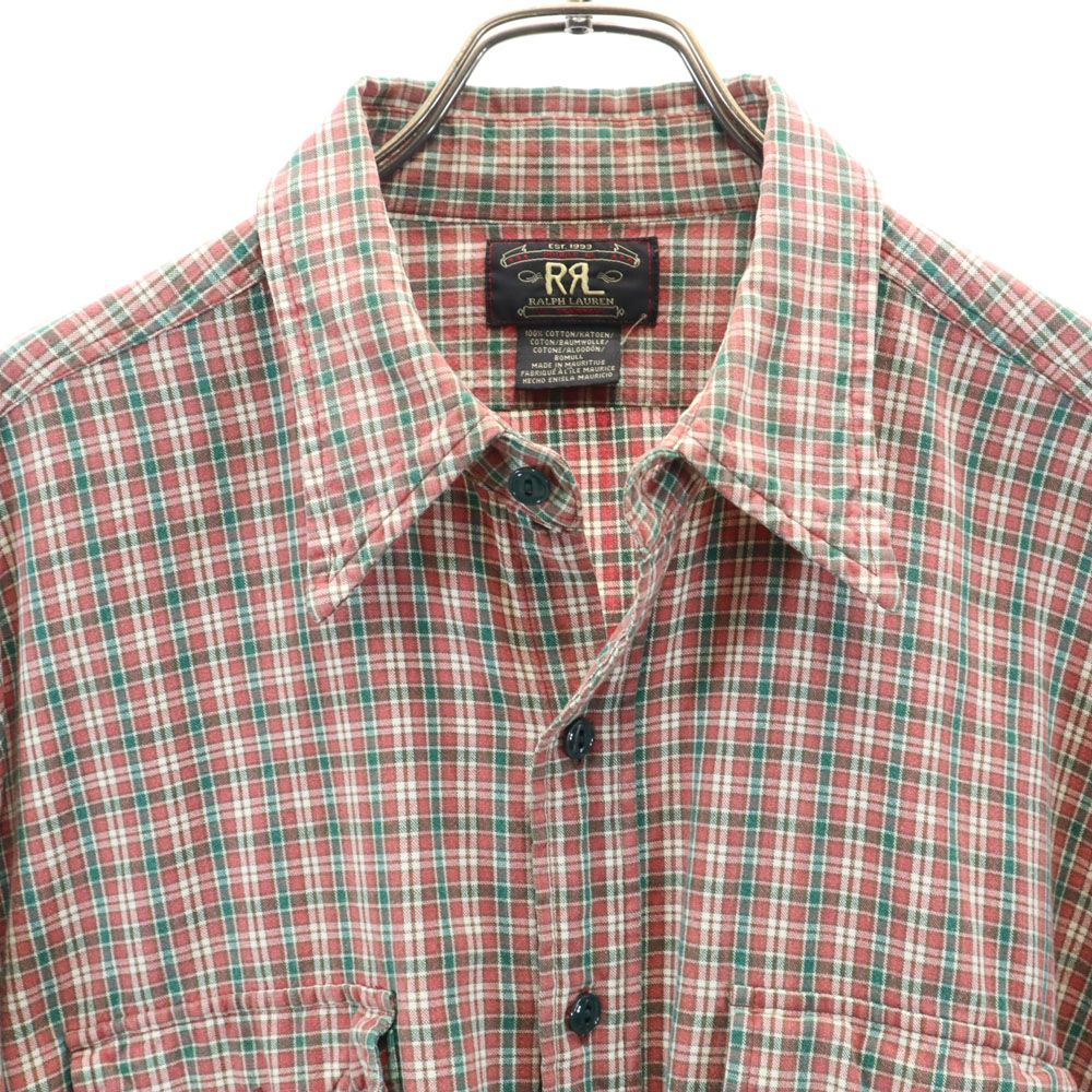RRL ダブルアールエル 90s オールド 初期タグ 赤3星 長袖 チェックシャツ レッド系 RALPH LAUREN メンズ