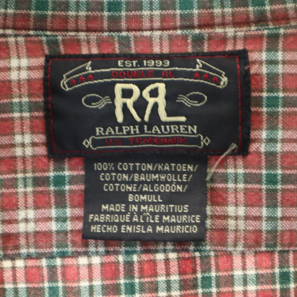 RRL ダブルアールエル 90s オールド 初期タグ 赤3星 長袖 チェックシャツ レッド系 RALPH LAUREN メンズ