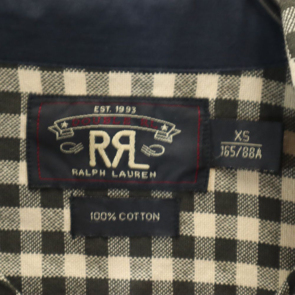 ダブルアールエル 長袖 ハーフボタン チェックシャツ XS ベージュ系 RRL RALPH LAUREN メンズ