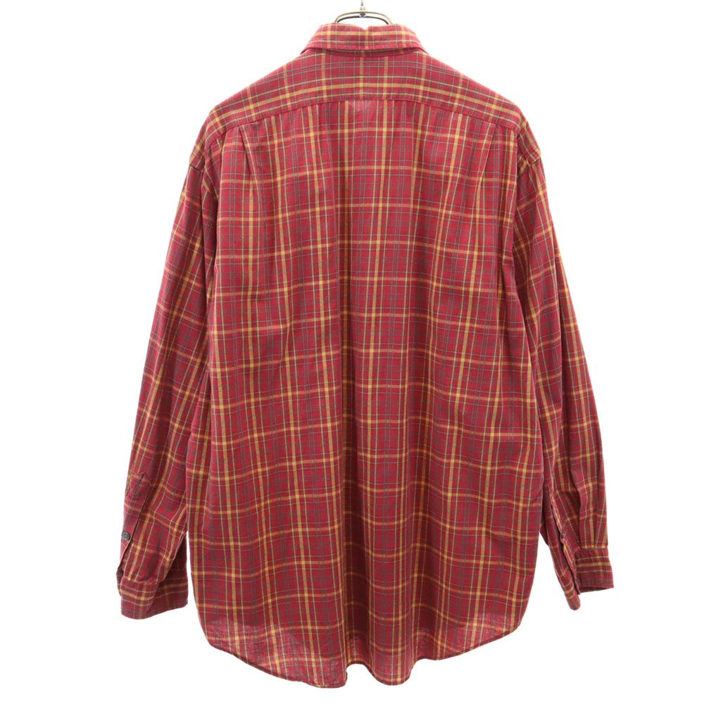 ダブルアールエル 90s オールド 初期タグ 赤3星 長袖 チェックシャツ L レッド系 RRL メンズ
