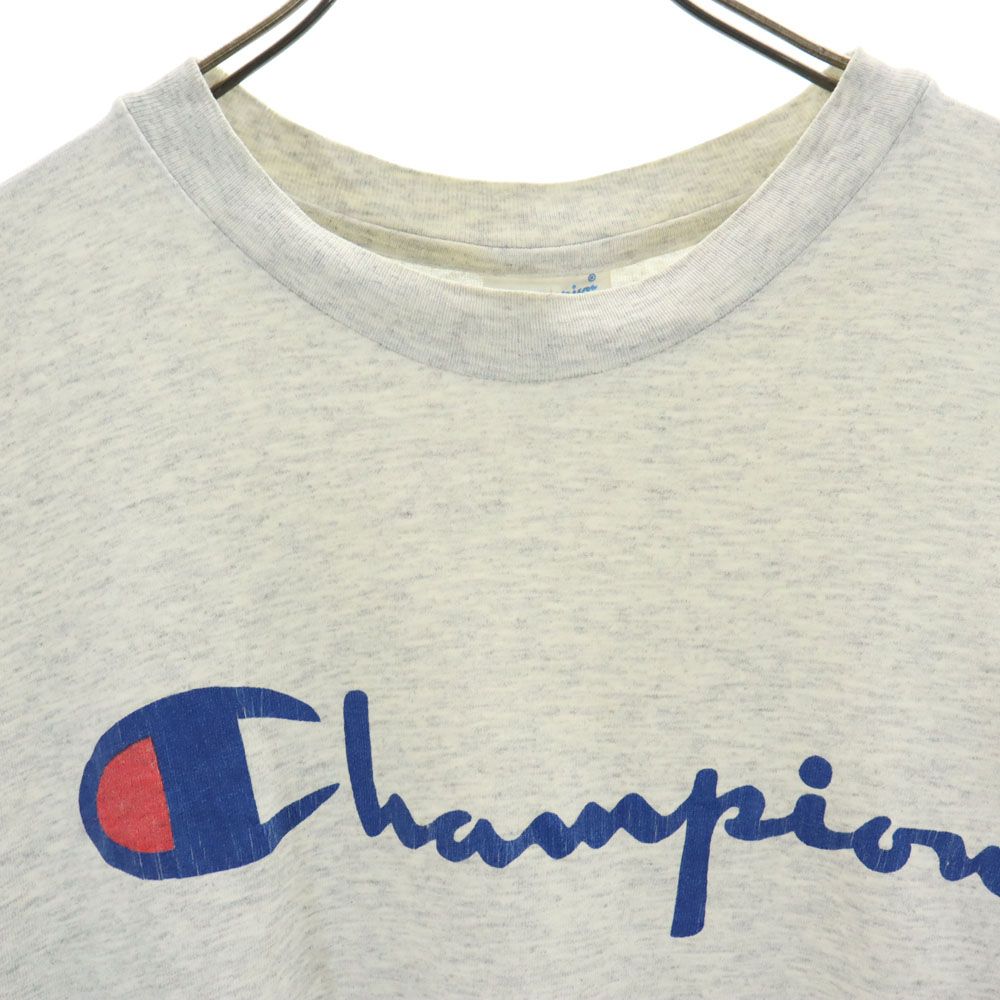 Champion チャンピオン 90s USA製 オールド プリント 半袖 Tシャツ M グレー メンズ