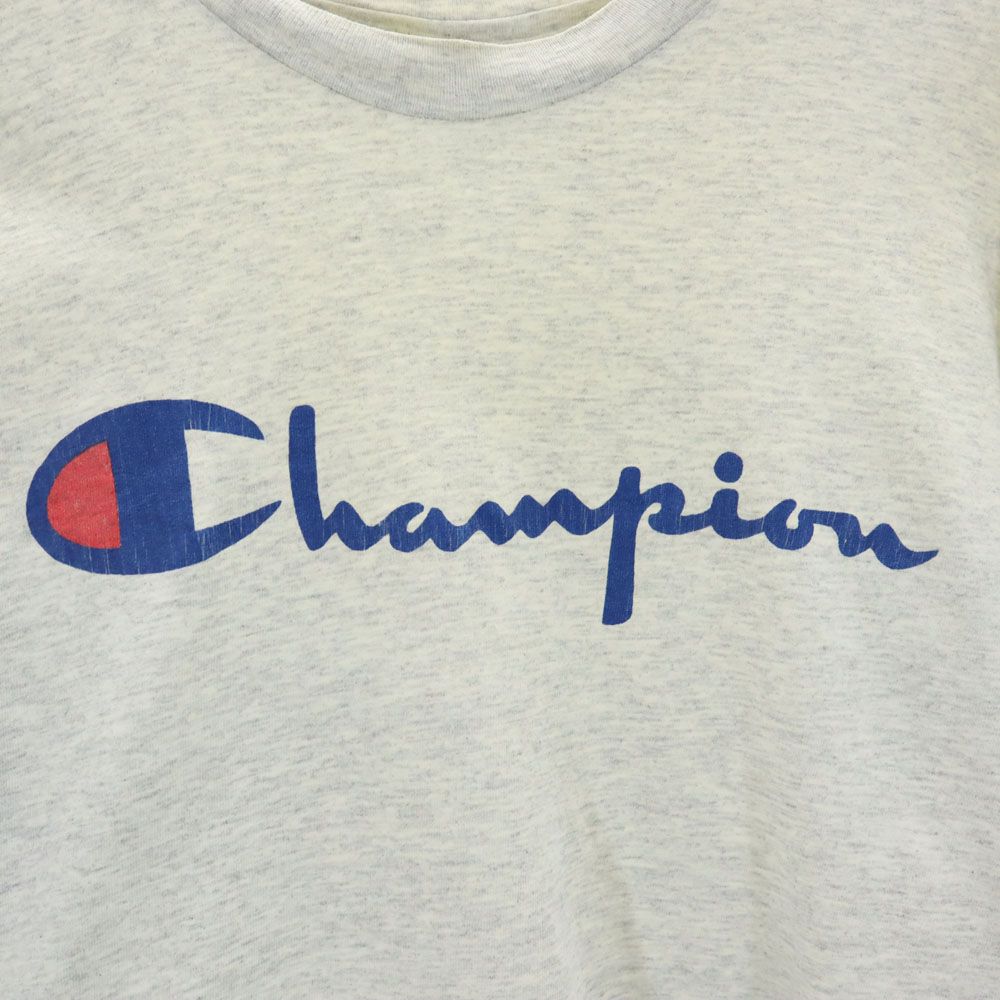 Champion チャンピオン 90s USA製 オールド プリント 半袖 Tシャツ M グレー メンズ