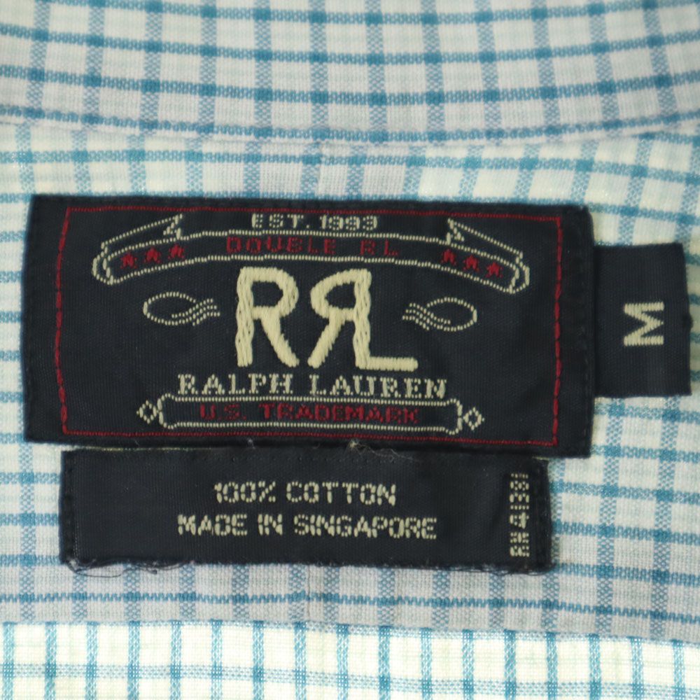 RRL ダブルアールエル 90s オールド 赤3星 初期タグ 長袖 チェックシャツ M グリーン系 メンズ