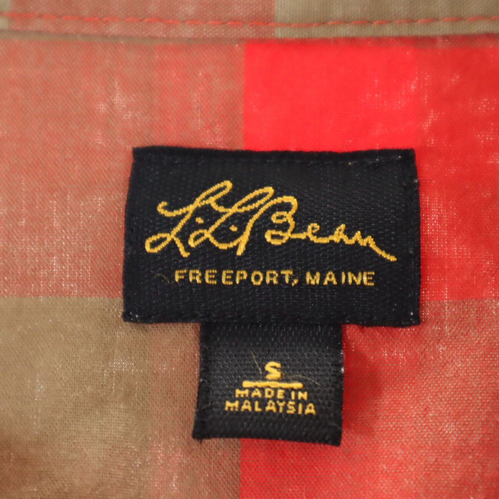 L.L.Bean エルエルビーン アウトドア チェック 長袖 ボタンダウンシャツ S レッド系 メンズ