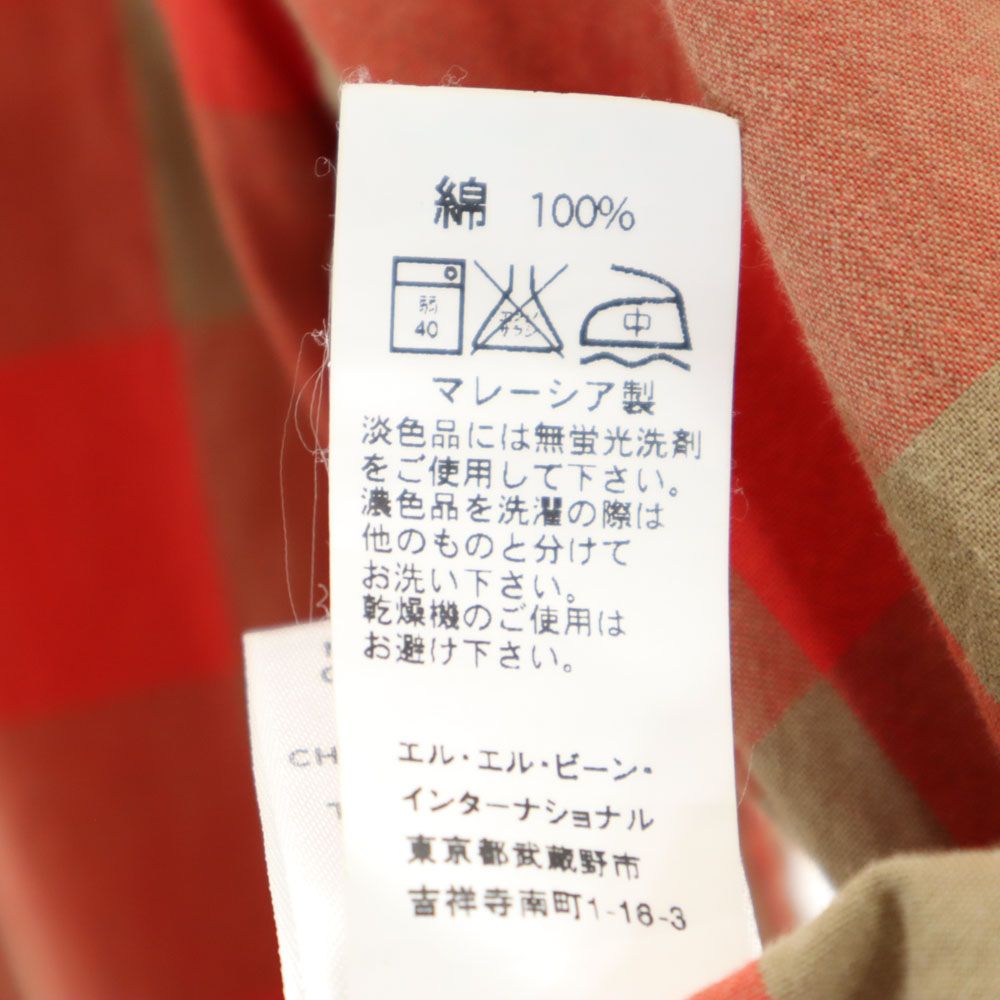 エルエルビーン アウトドア チェック 長袖 ボタンダウンシャツ S レッド系 L.L.Bean メンズ