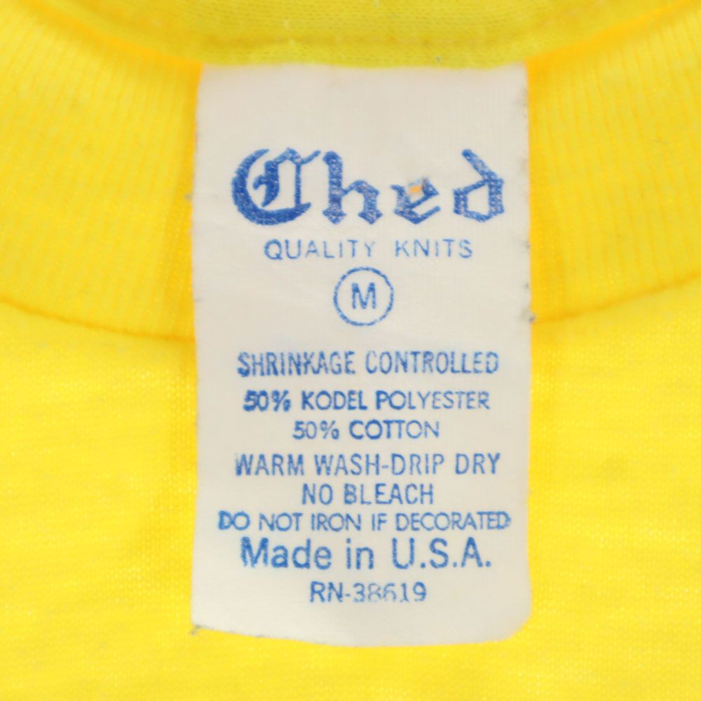 Ghed 80s USA製 ヴィンテージ 半袖 Tシャツ M イエロー メンズ
