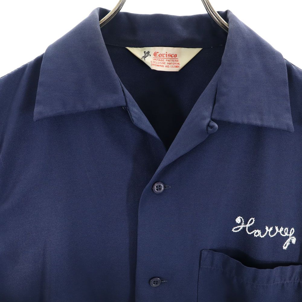 コリスコ 半袖 オープンカラーシャツ ネイビー系 CORISCO メンズ