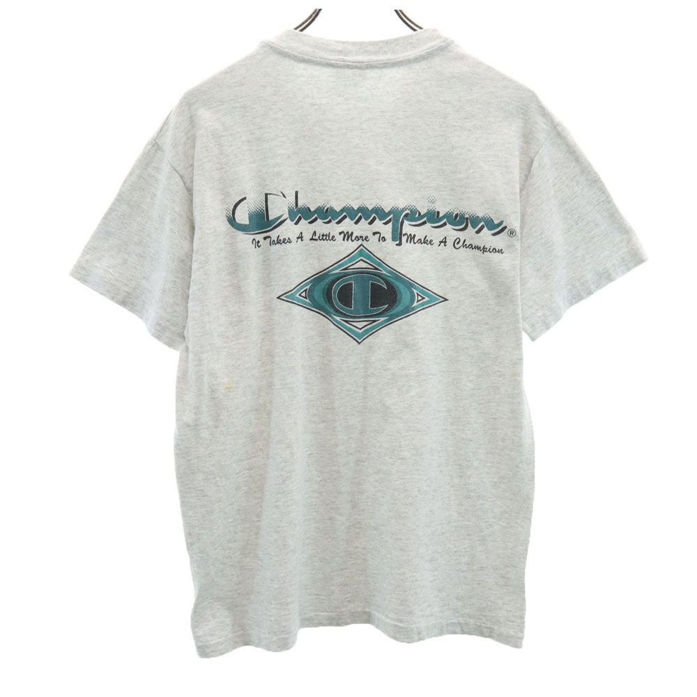 Champion チャンピオン 90s USA製 オールド バックプリント 半袖 Tシャツ M グレー メンズ