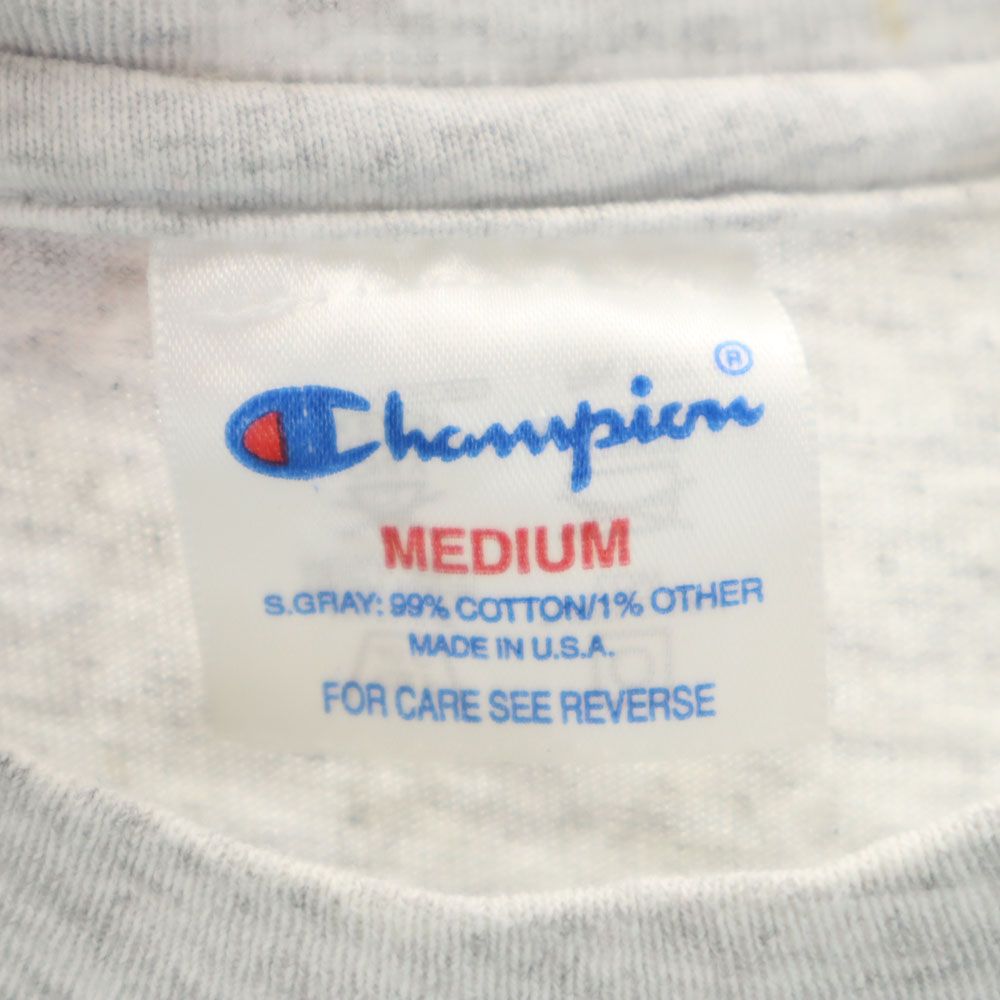 Champion チャンピオン 90s USA製 オールド バックプリント 半袖 Tシャツ M グレー メンズ