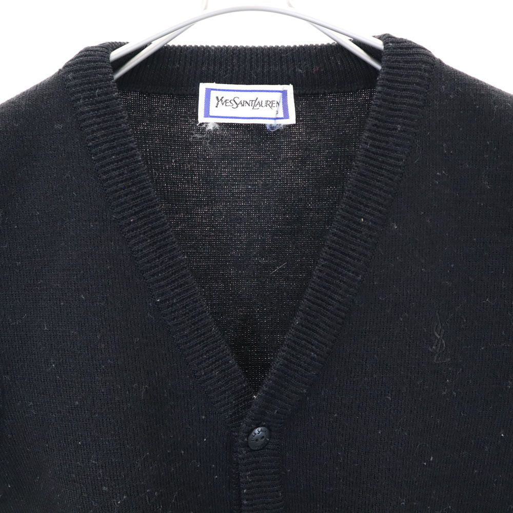 YVES SAINT LAURENT イヴサンローラン 90s オールド Vネック ニットベスト 120 ブラック キッズ