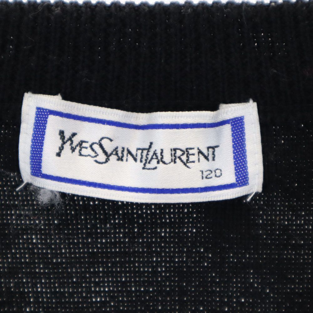 YVES SAINT LAURENT イヴサンローラン 90s オールド Vネック ニットベスト 120 ブラック キッズ